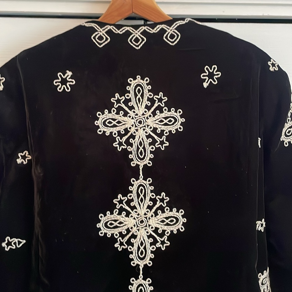 New Free People Mia Black Velvet Jacket size Small - Picture 8 of 16